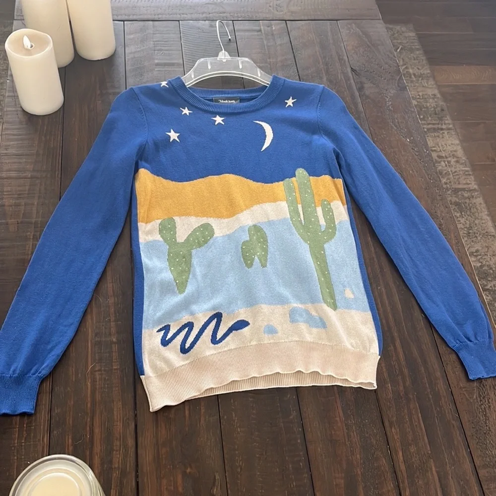 ModCloth Blue Desert Moonscape Sweater - Picture 13 of 14